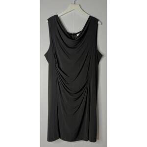 Calvin Klein Sheath Dress Sleeveless Cowl Neck Black Sz 22W 2x 3x Office Career